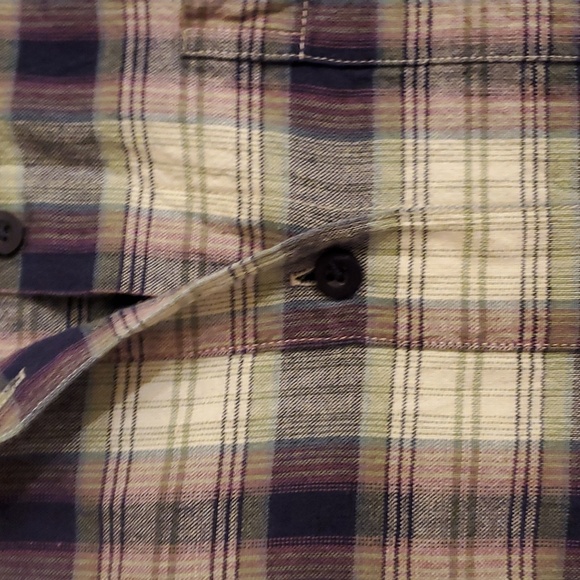 Northern Reflections 100% cotton purple plaid button down - Picture 1 of 4